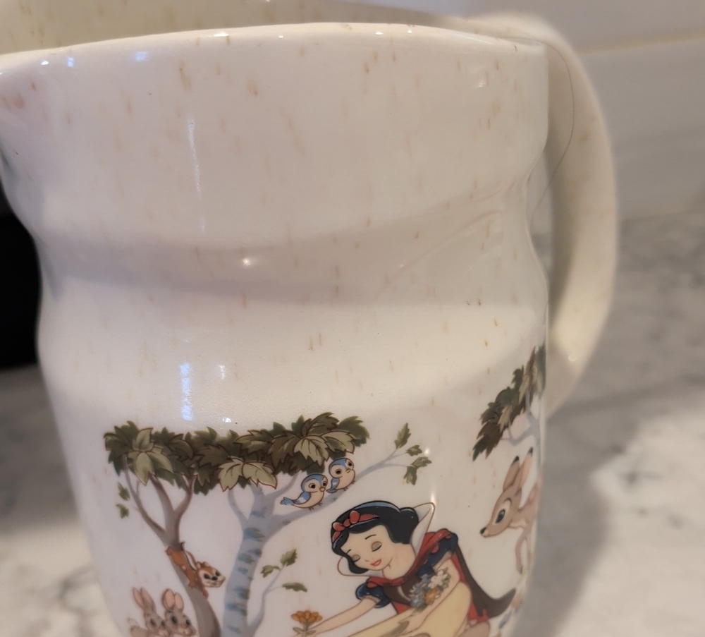 Disney Snow White Ceramic Character Pitcher- White with Multicolor Illustration